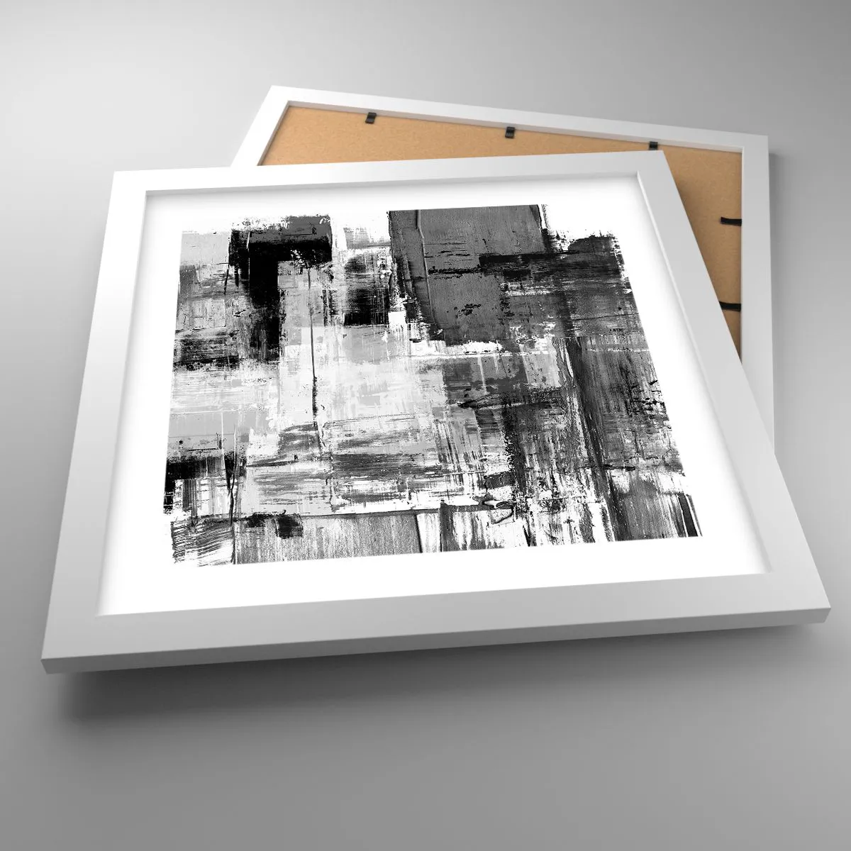 Poster in einem weißen Rahmen - Wunderschönes Grau - 30x30 cm