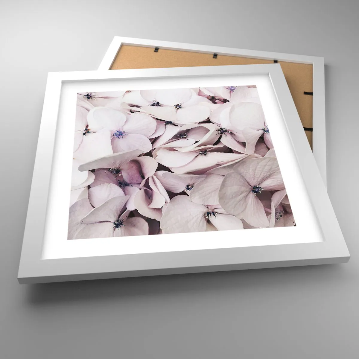 Affiche dans un cadre blanc - Poster - Dans un flot de fleurs - 30x30 cm