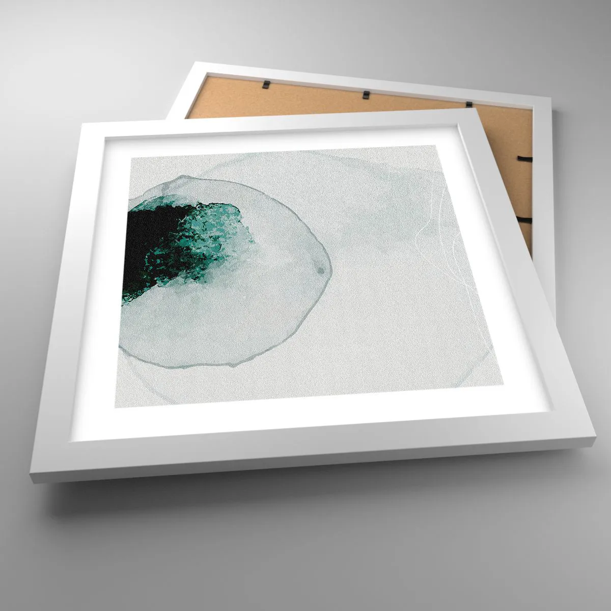 Affiche dans un cadre blanc - Poster - Dans une goutte d'eau - 30x30 cm