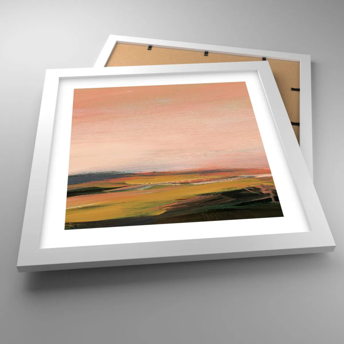 Plakat w białej ramie - W różowej tonacji - 30x30 cm