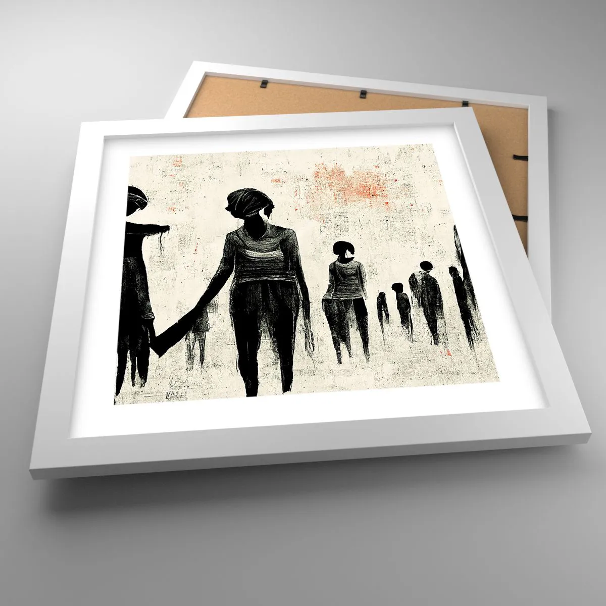 Affiche dans un cadre blanc - Poster - Contre la solitude - 30x30 cm