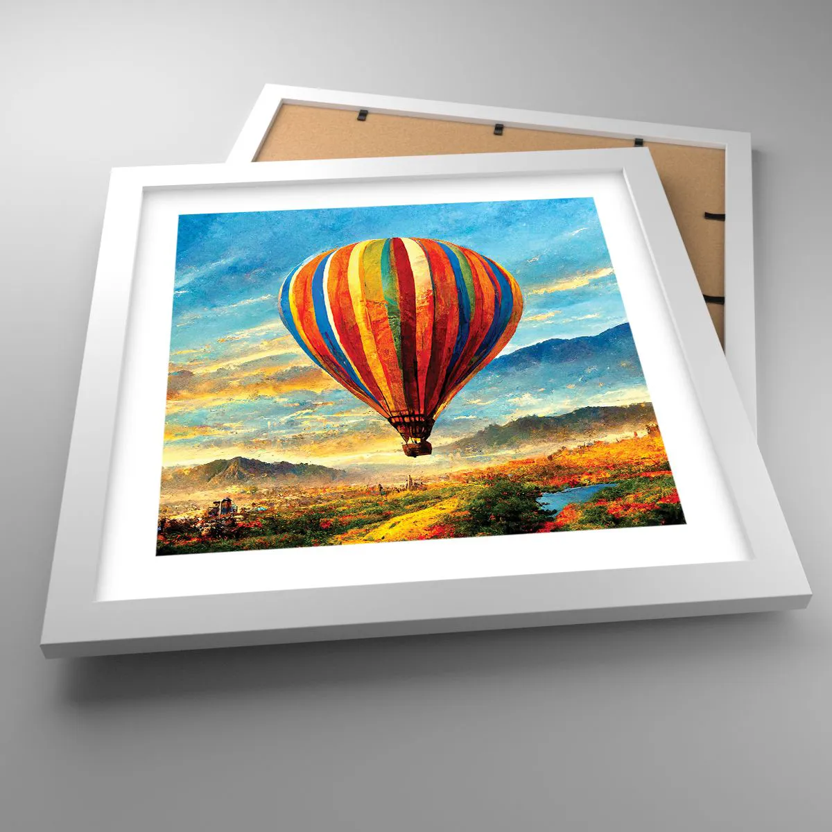 Poster in einem weißen Rahmen - In der Stille sieht man mehr - 30x30 cm