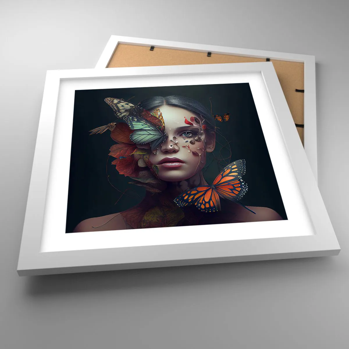 Poster in einem weißen Rahmen - Wunderbare Metamorphose - 30x30 cm
