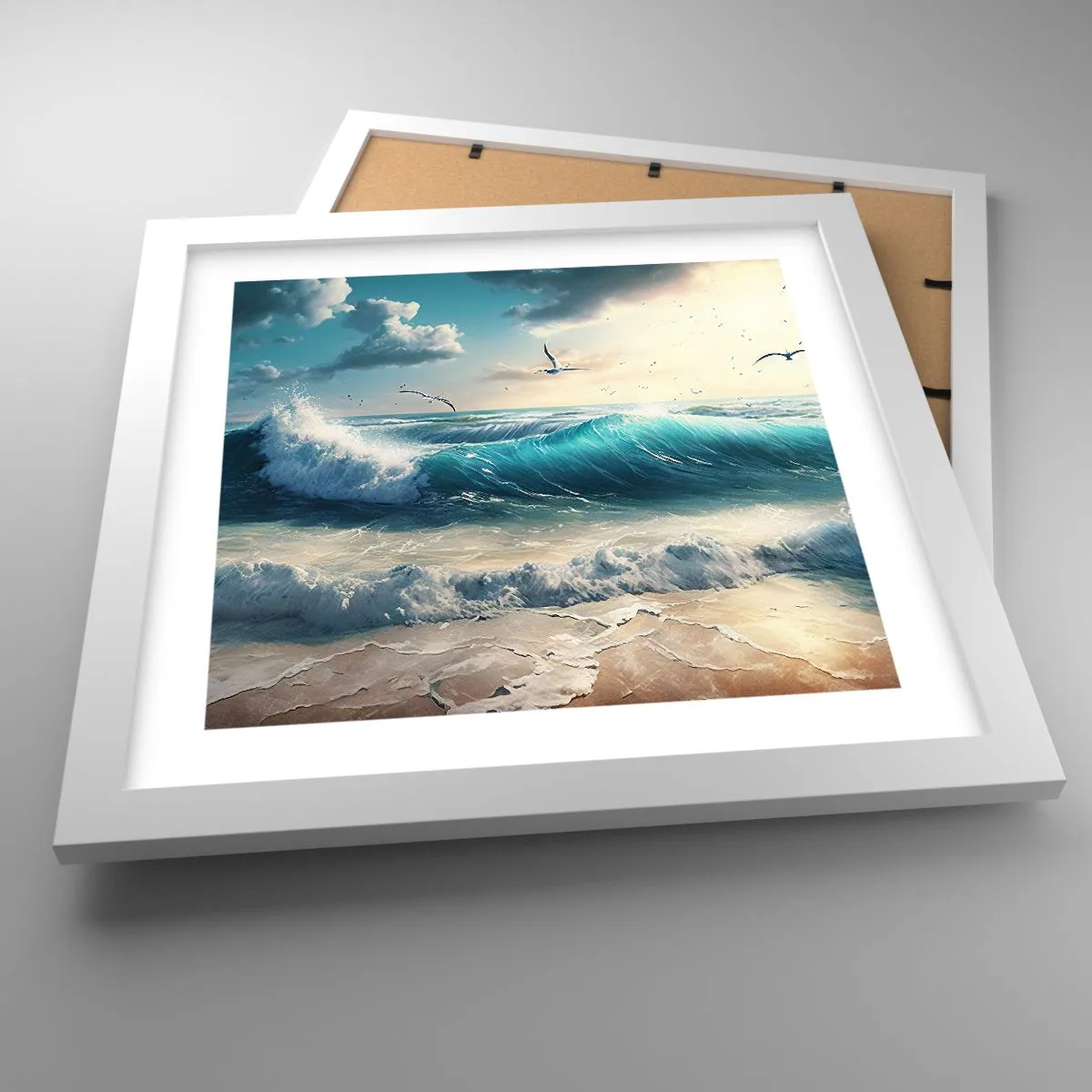 Plakat i hvid ramme - Støj kun for dig - 30x30 cm