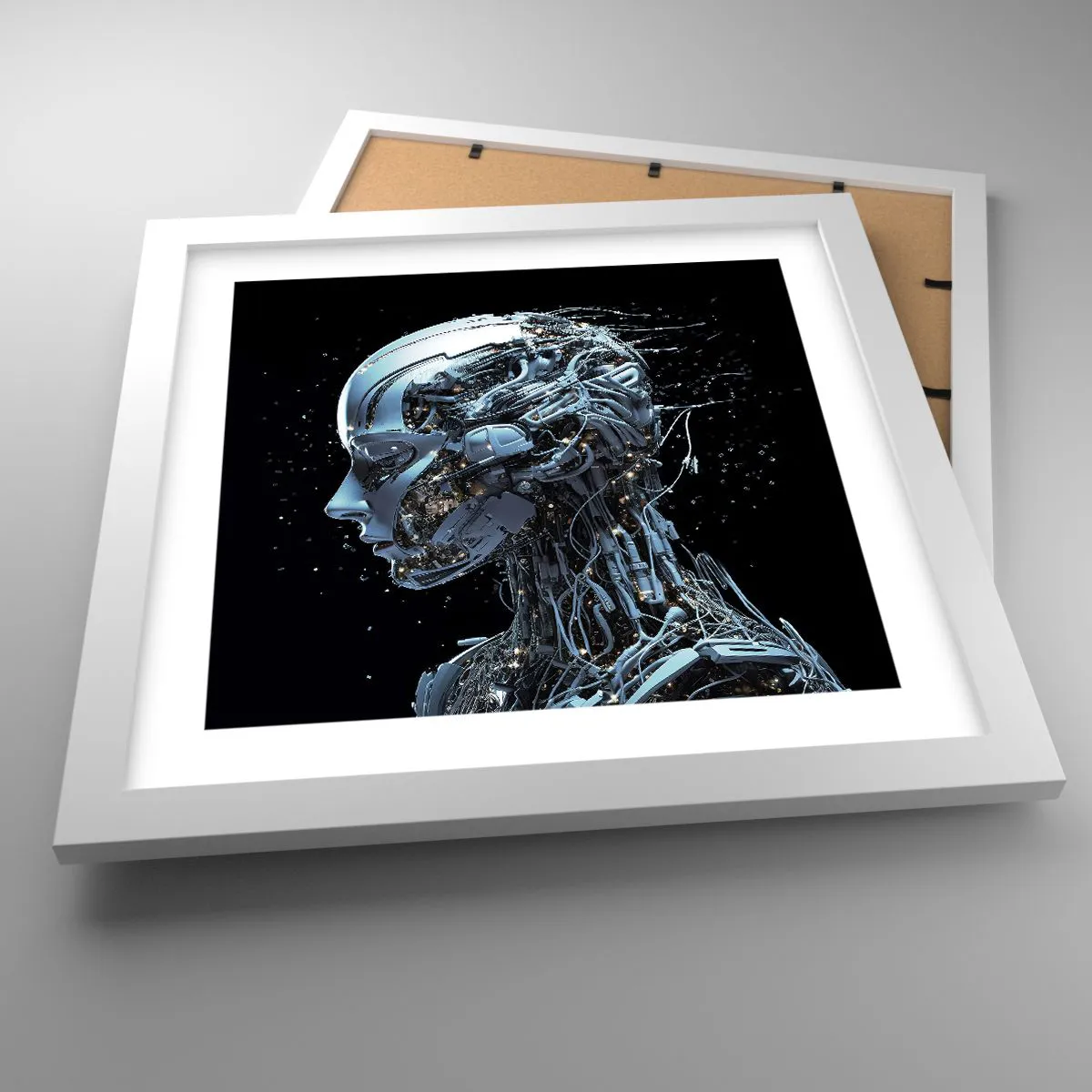 Plakat w białej ramie - Technologia jest kobietą - 30x30 cm