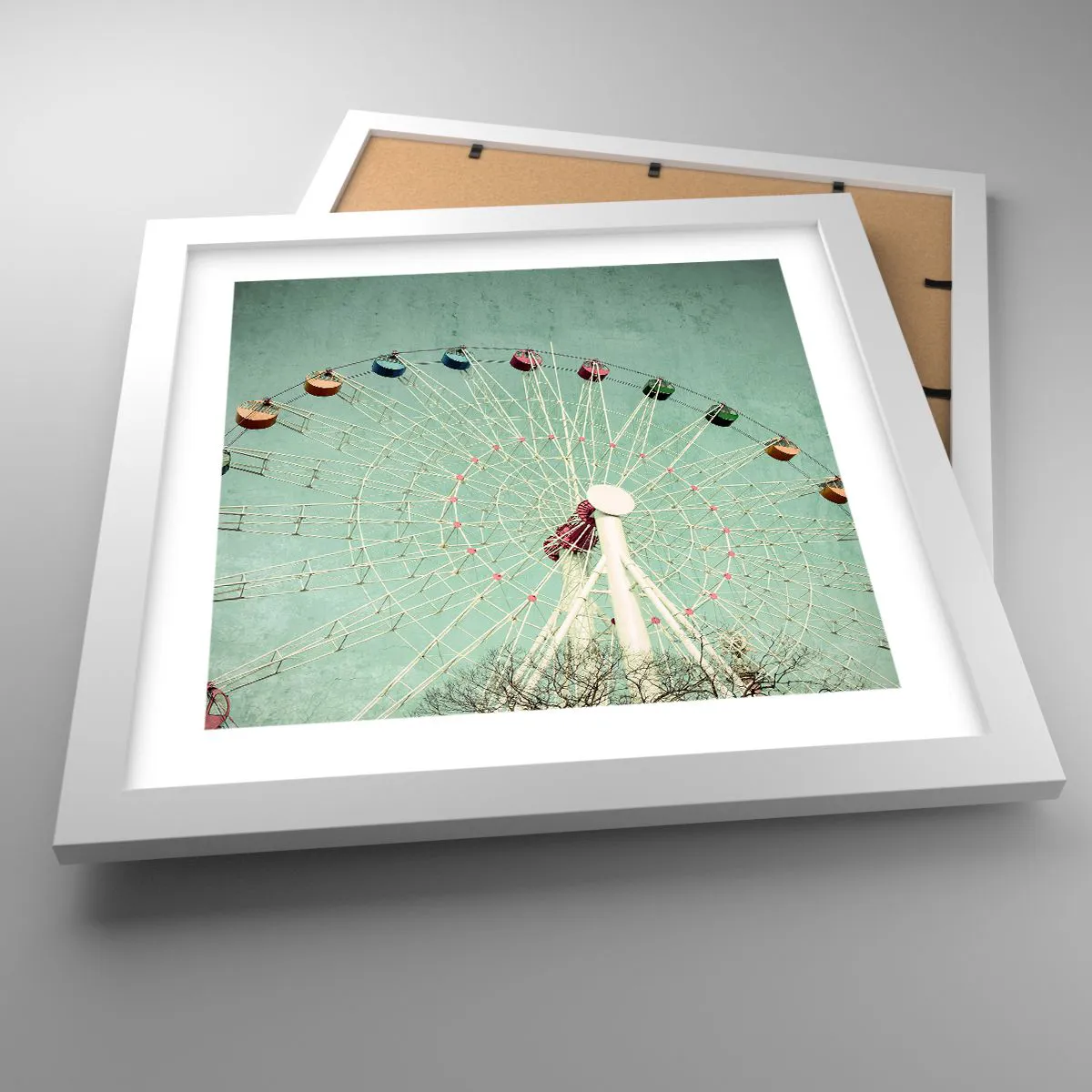 Poster in einem weißen Rahmen - Wir laden zum Spiel ein - 30x30 cm