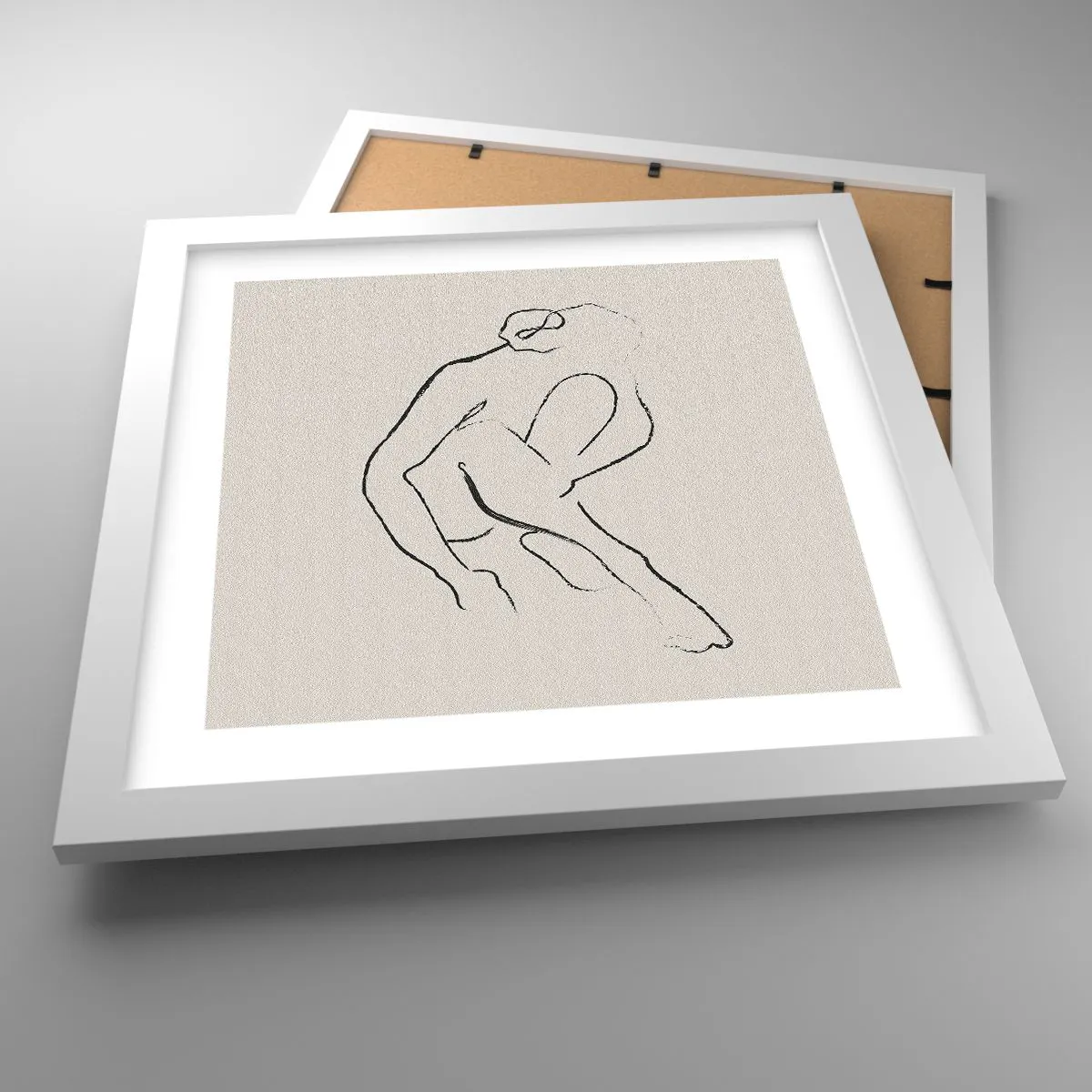 Poster in een witte lijst - Intieme schets - 30x30 cm