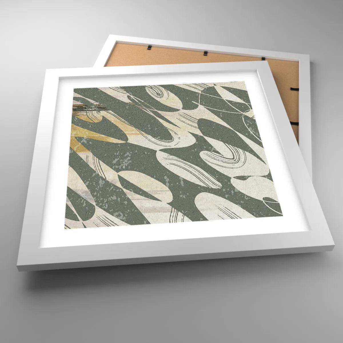 Poster in een witte lijst - Ritmische abstractie - 30x30 cm