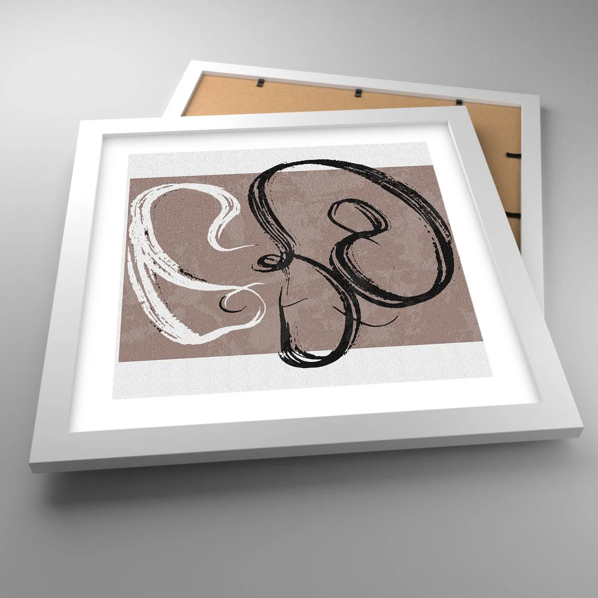 Poster în ramă albă - Compoziția - căutarea plenitudinii - 30x30 cm