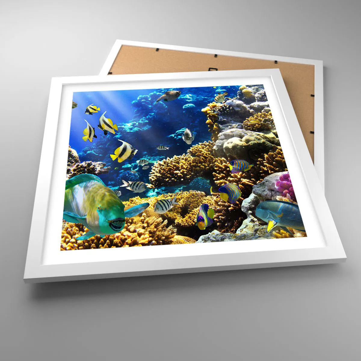 Poster in white frmae - Big Traffic to Holiday Destination - 40x40 cm