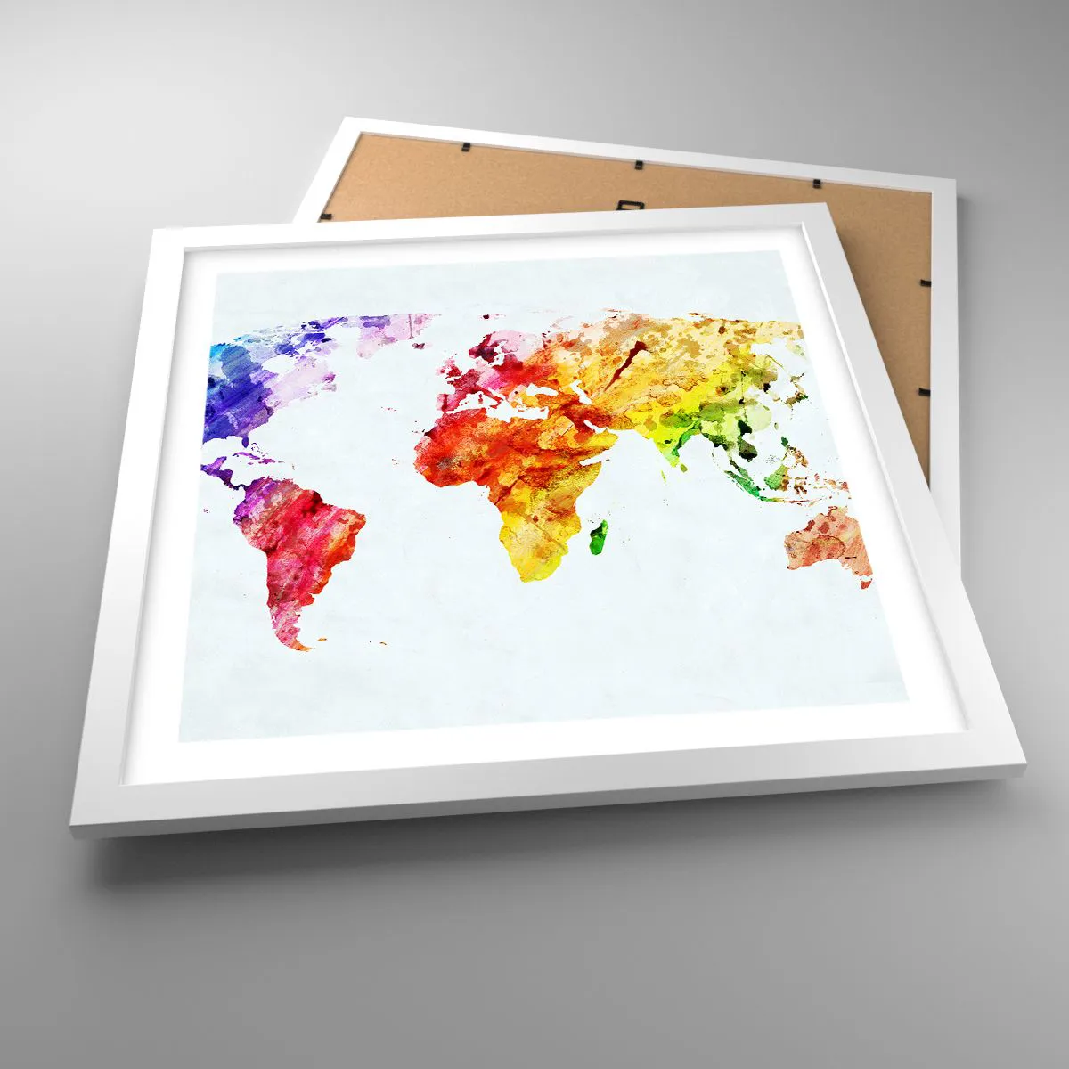 Poster în ramă albă - Toate culorile lumii - 40x40 cm