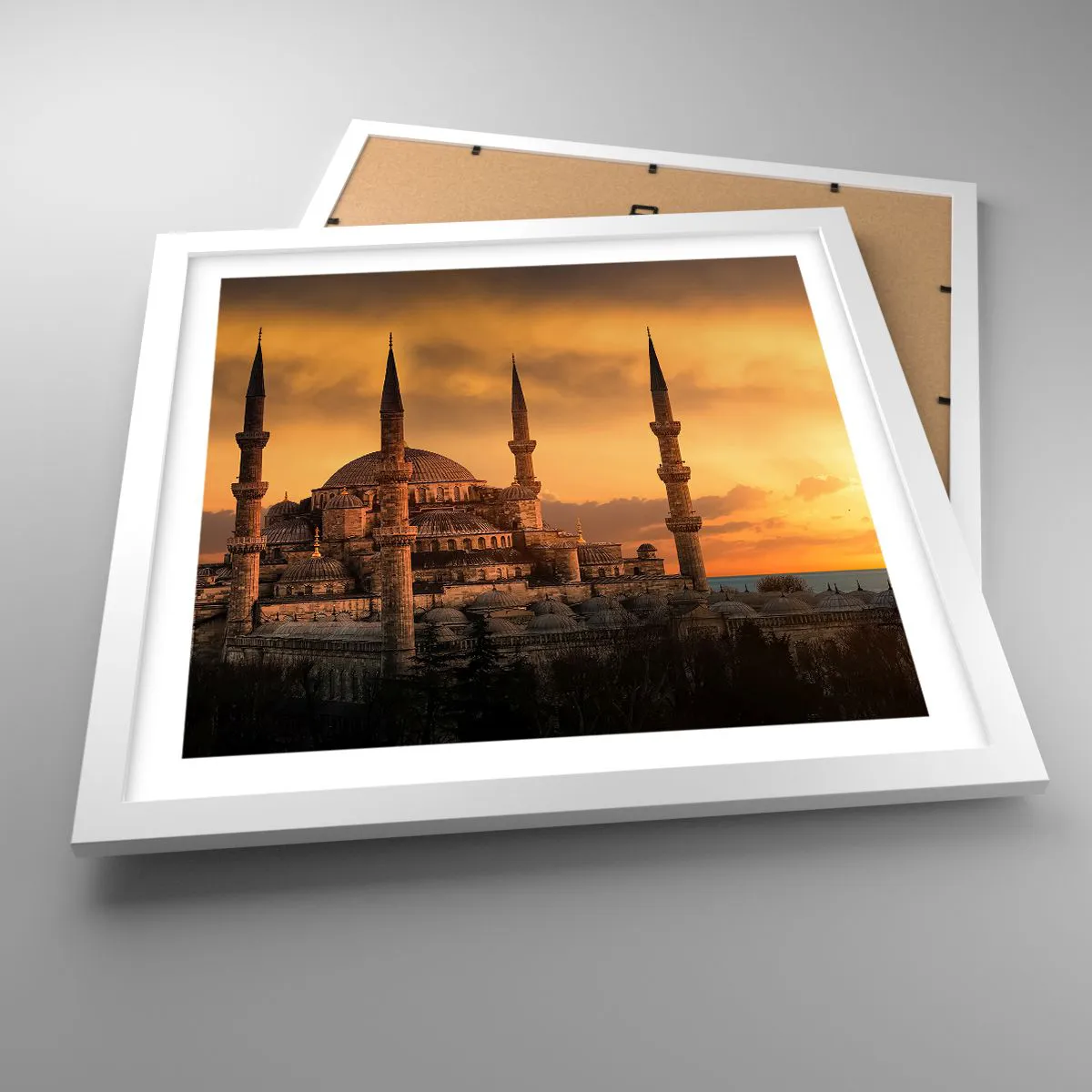 Affisch i vit ram - Gud är stor - 40x40 cm