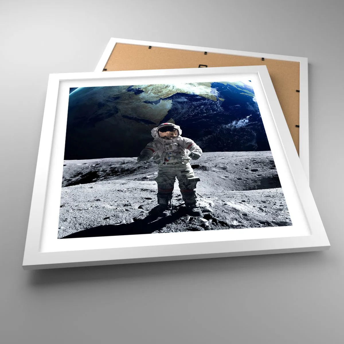 Plakát v bílém rámu - Pozdravy s Měsíce - 40x40 cm