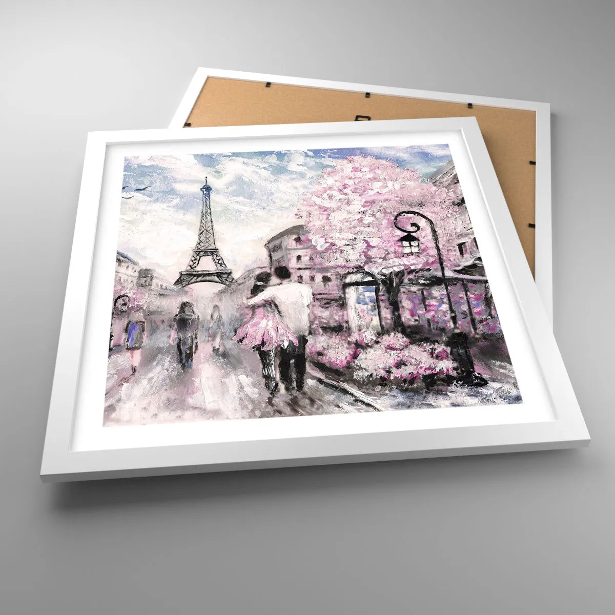 Poster in einem weißen Rahmen - Wie man sich verlieben kann, ist nur in ... - 40x40 cm