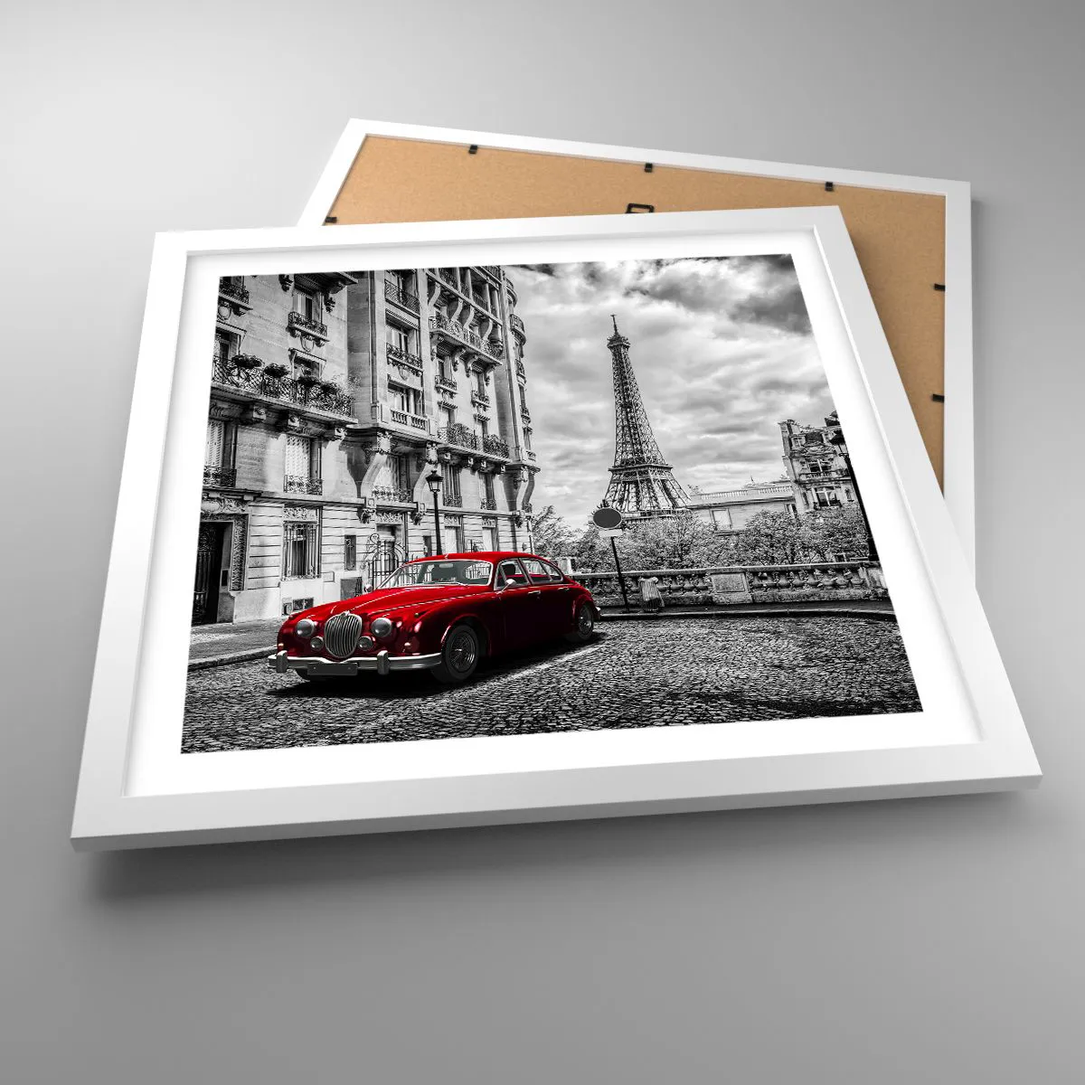 Poster in cornice bianca - Predatore in città - 40x40 cm