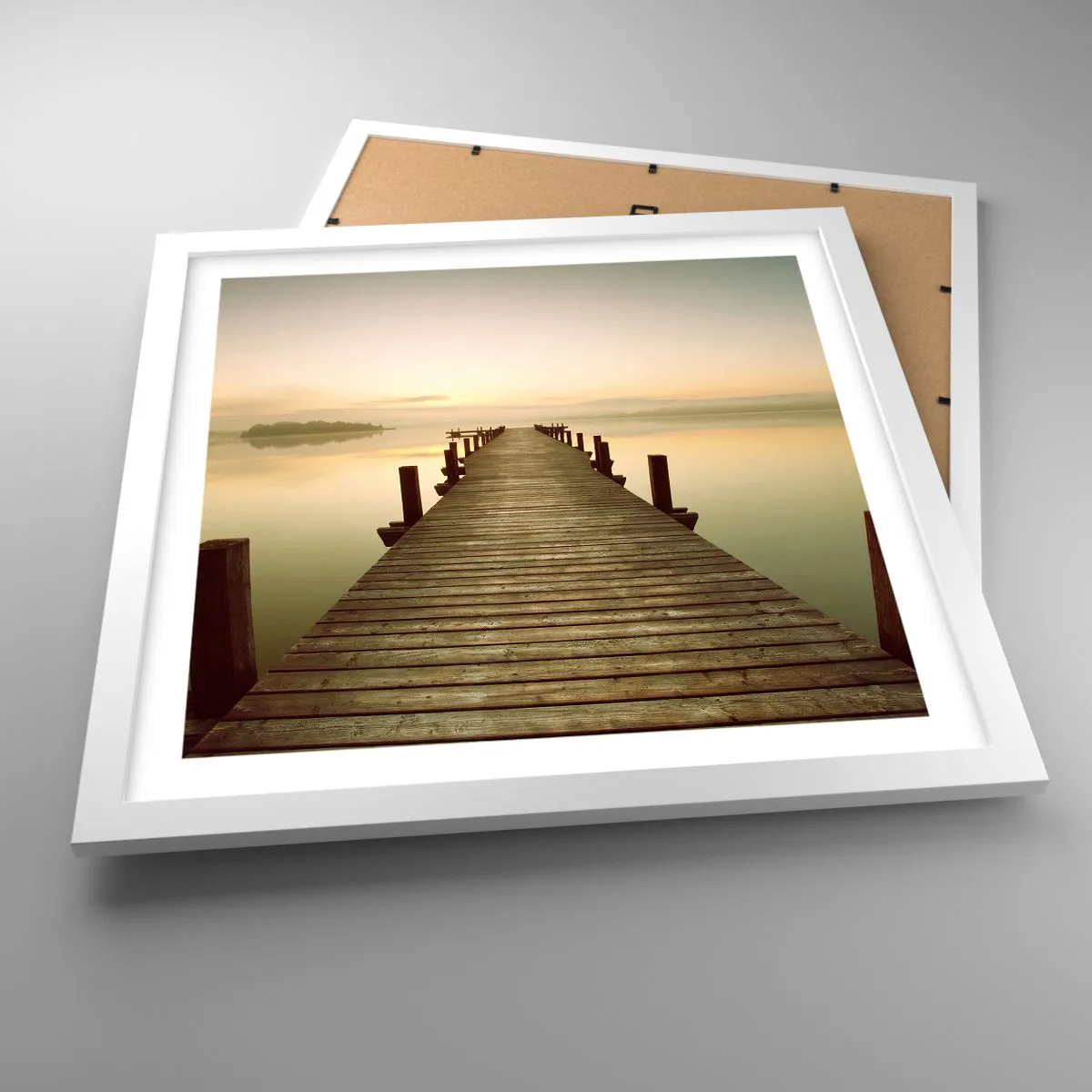 Poszter fekete keretben - Hajnal előtt, hajnal, fény - 40x40 cm