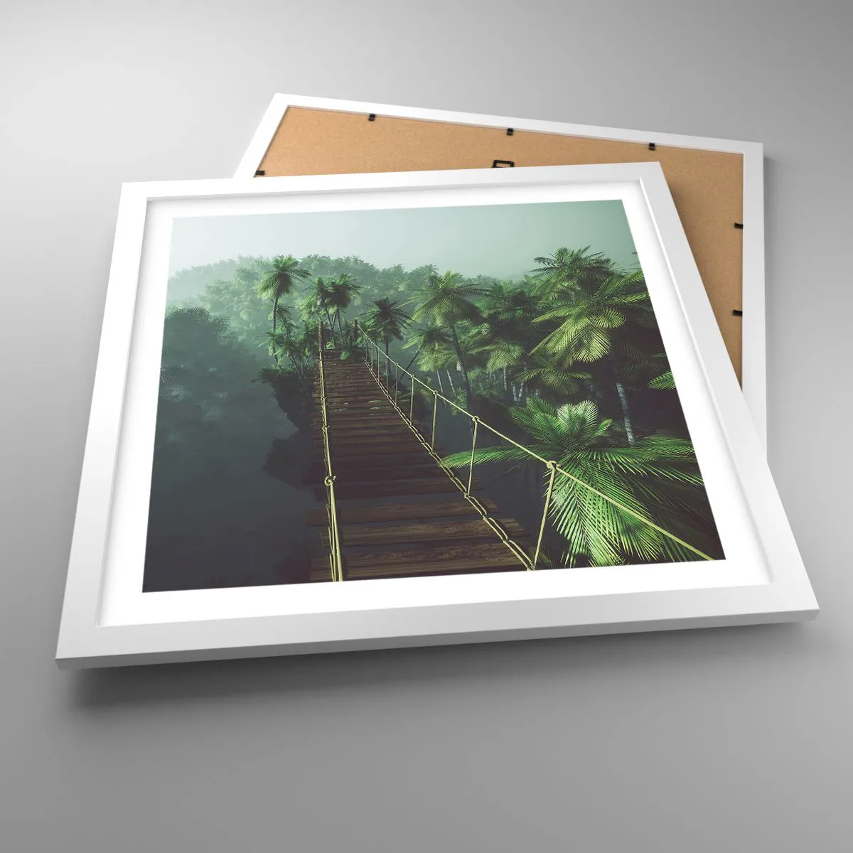 Poster in een witte lijst - Over de branding van groen - 40x40 cm