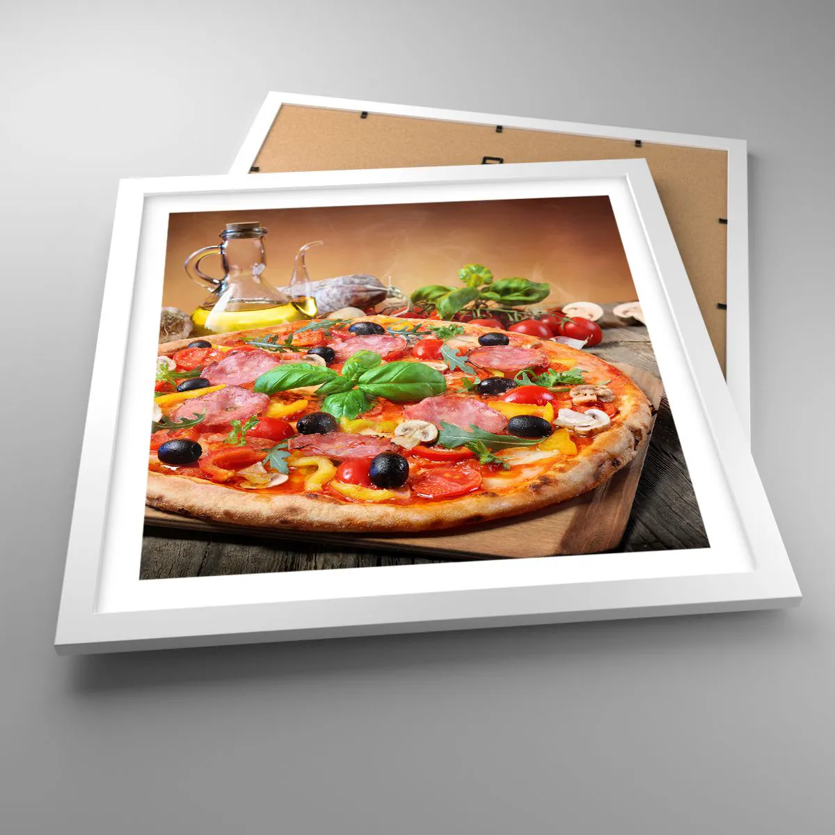 Poszter fekete keretben - Igazi olasz ízzel - 40x40 cm