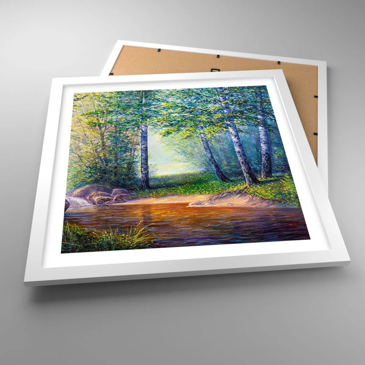 Poster in white frmae - Idyllic Scenery - 40x40 cm
