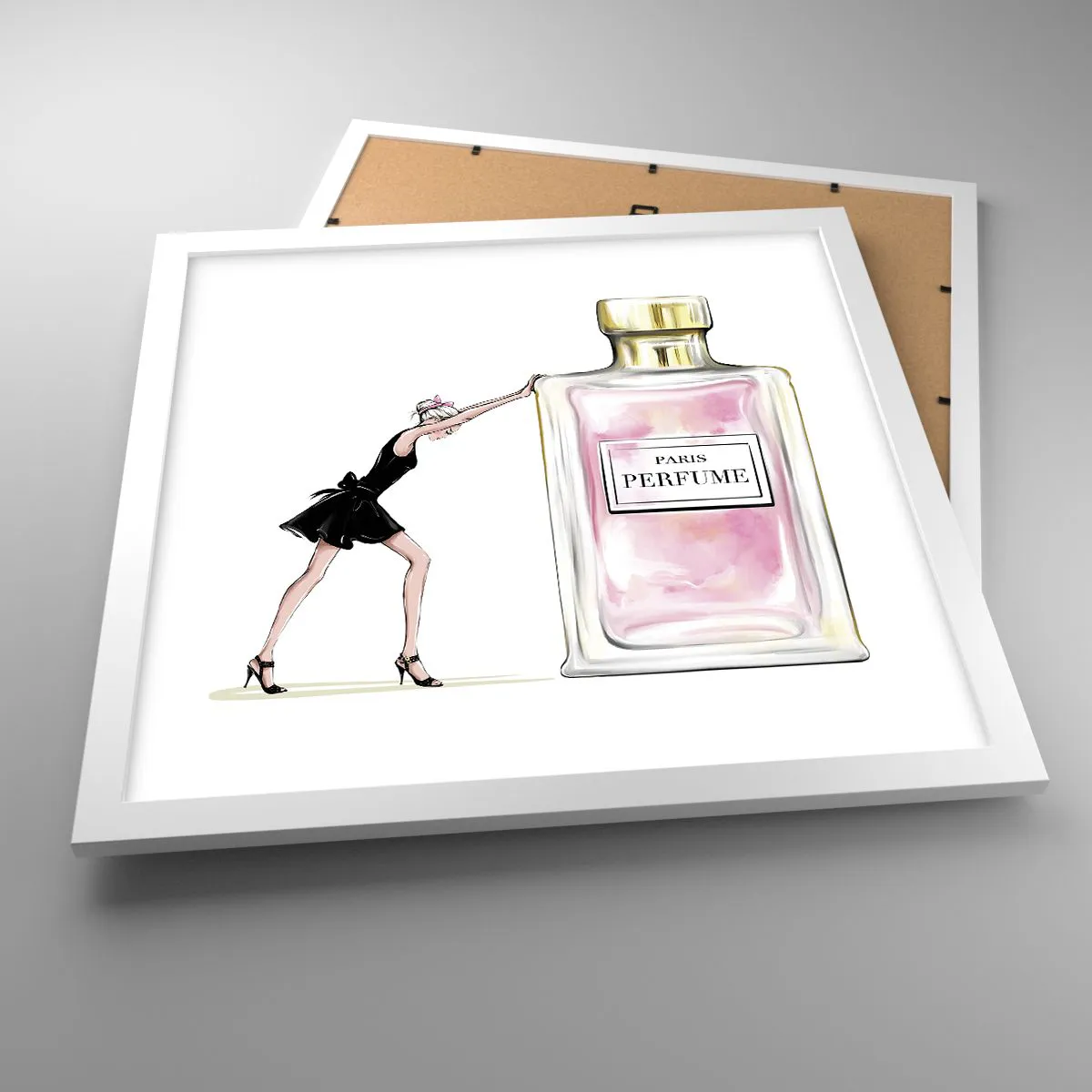 Poster in einem weißen Rahmen - Essenz der Weiblichkeit - 40x40 cm