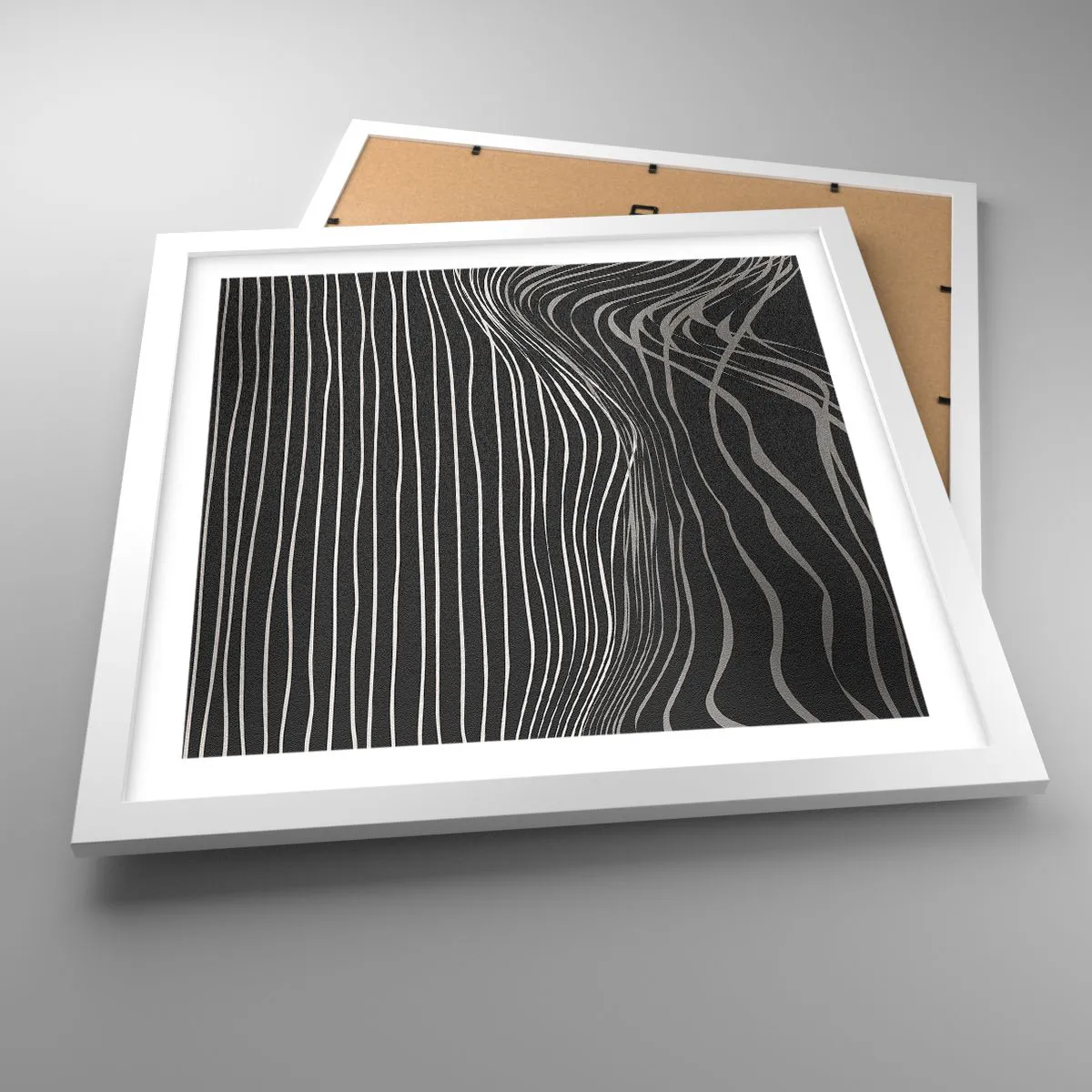 Affiche dans un cadre blanc - Poster - Rythme et accent - 40x40 cm