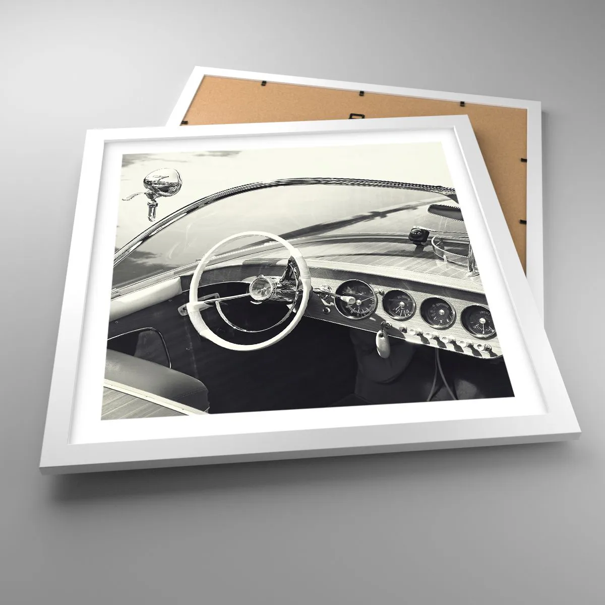 Plakat w białej ramie - Pogoda dla bogaczy - 40x40 cm