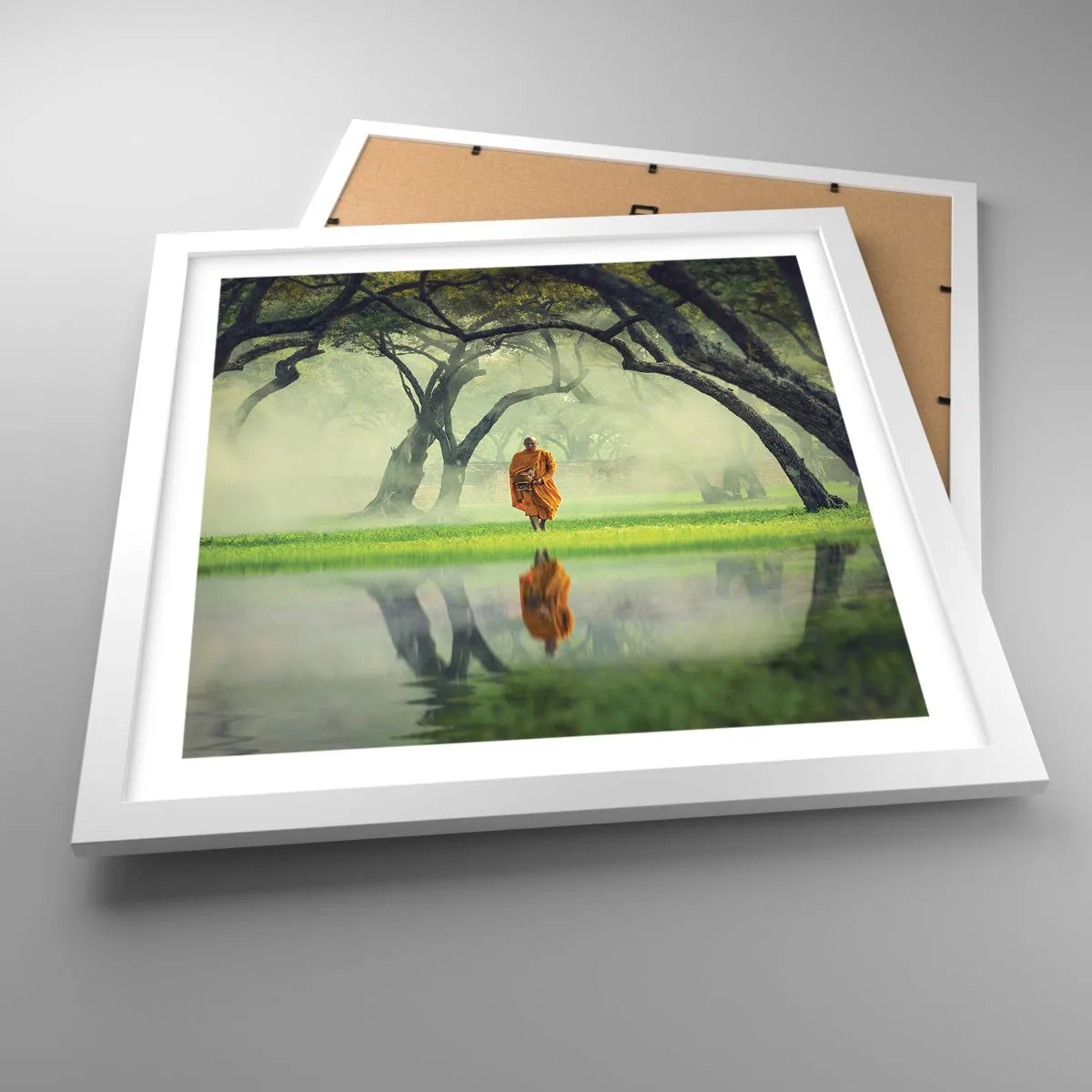 Affiche dans un cadre blanc - Poster - En route vers l'illumination - 40x40 cm