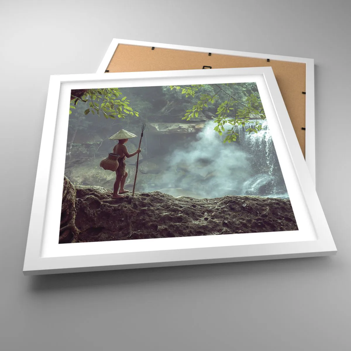 Affiche dans un cadre blanc - Poster - Lier d'amitié avec la nature - 40x40 cm