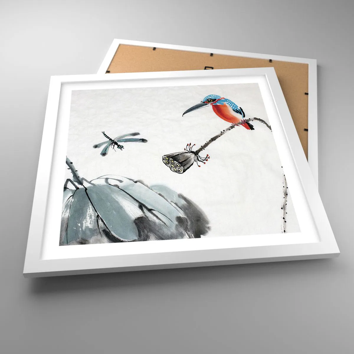 Plagát v bielom ráme - Život lúky - 40x40 cm