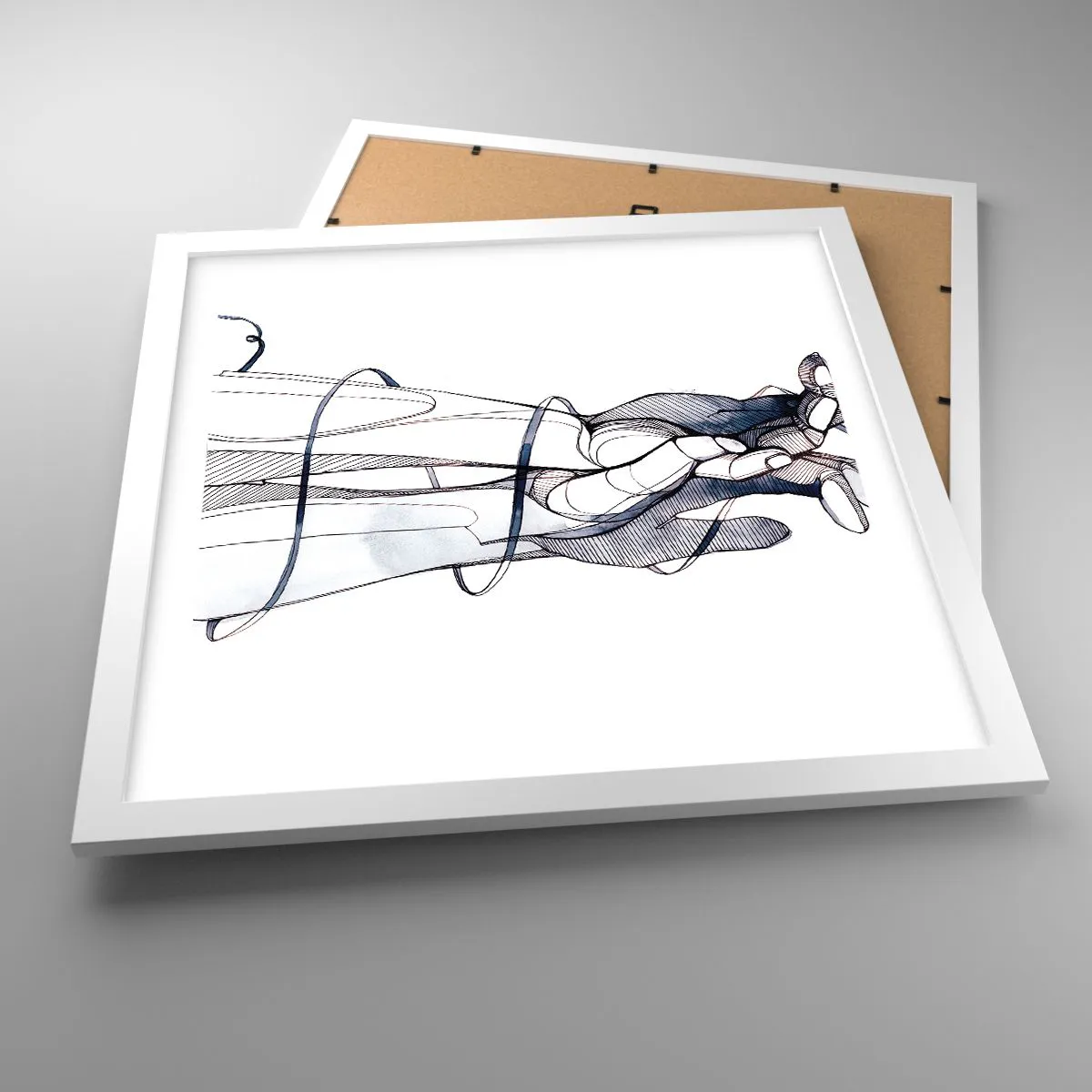 Poster in einem weißen Rahmen - Touch-Studie - 40x40 cm