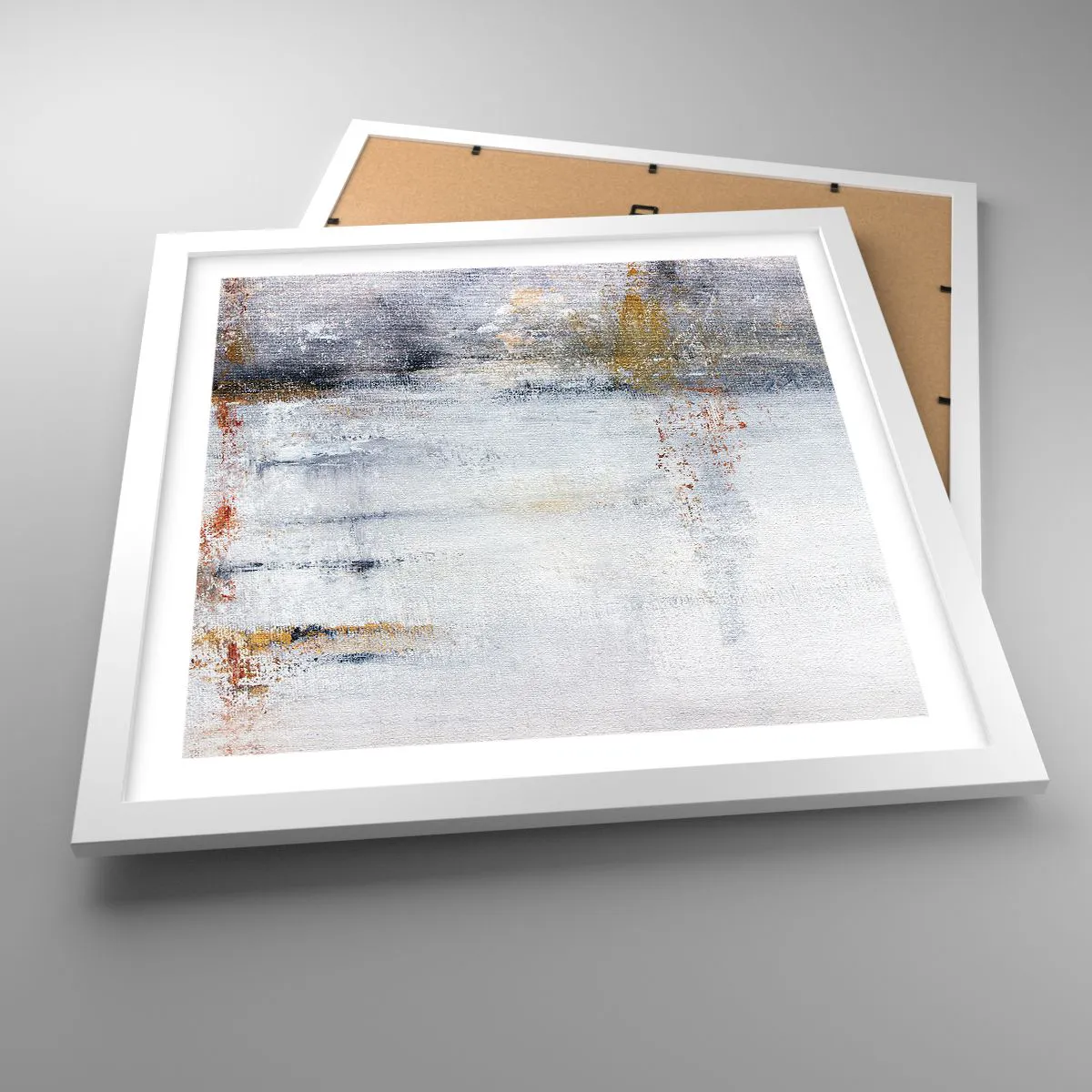 Plakat i hvid ramme - Bag lufttæppet - 40x40 cm