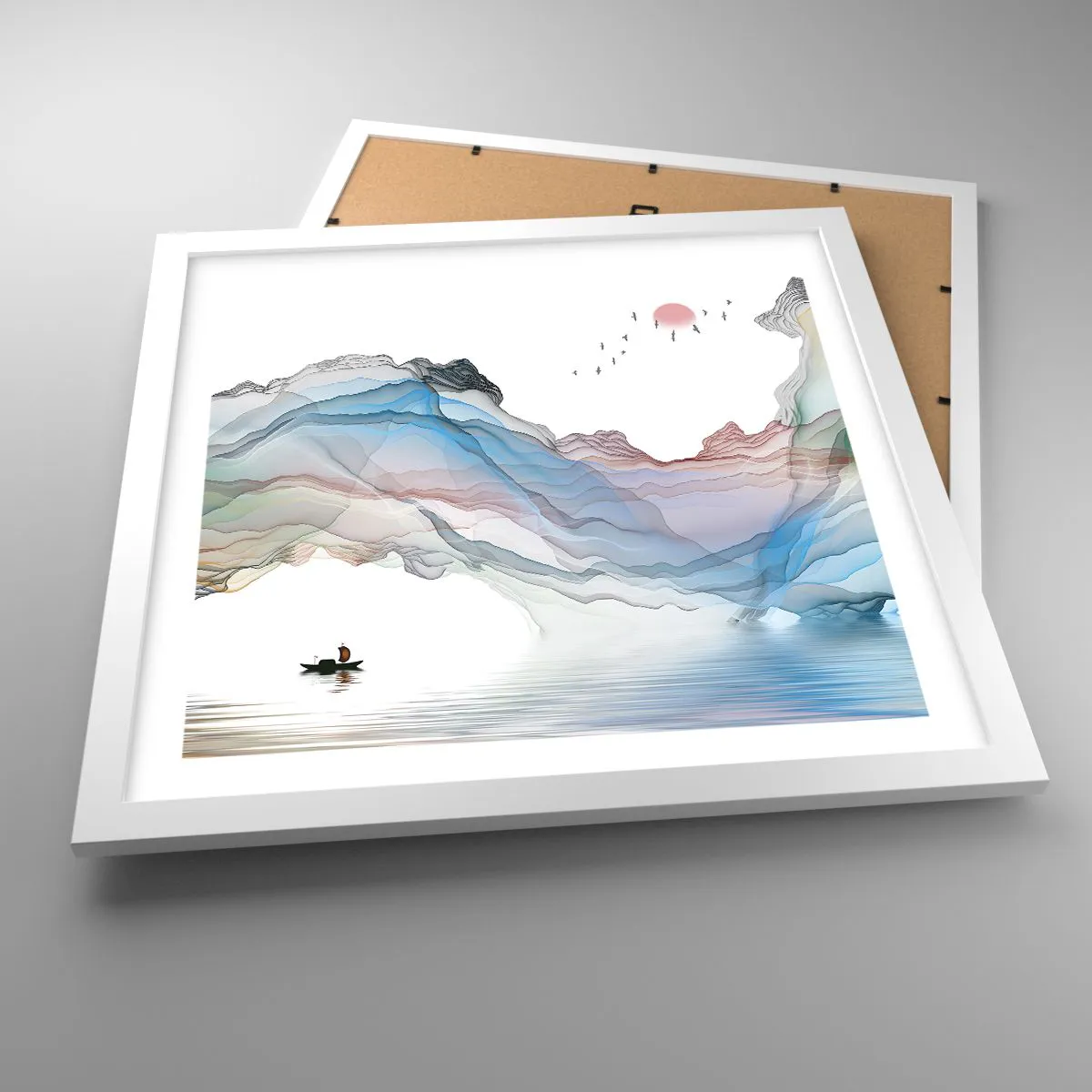 Plagát v bielom ráme - Ku krištáľovým horám - 40x40 cm