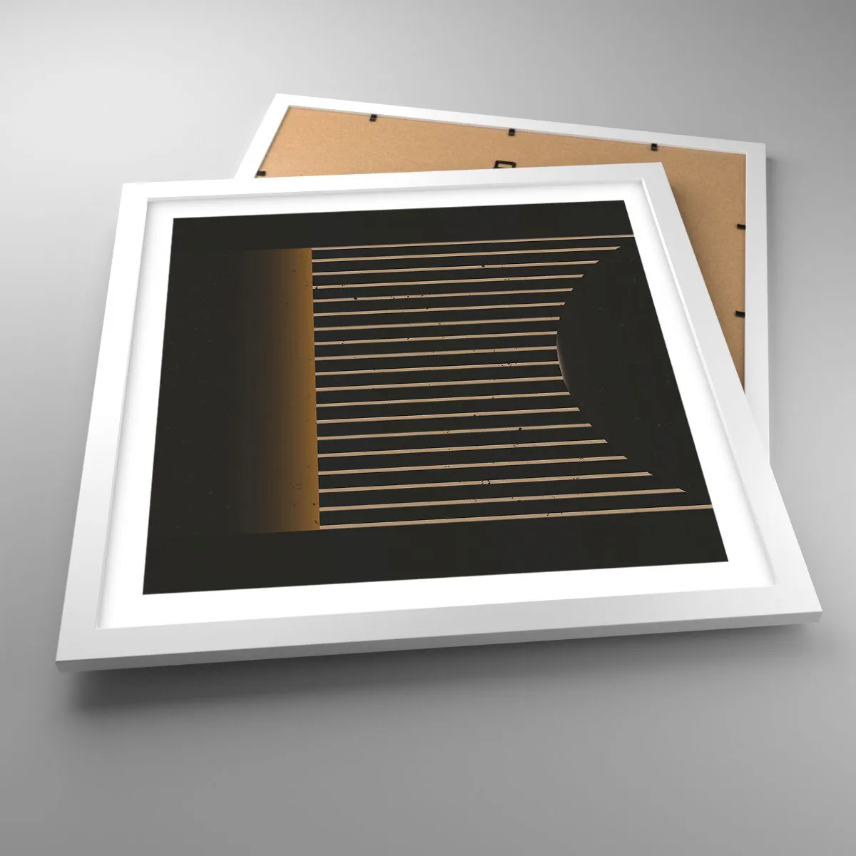 Affisch i vit ram - Utforska mörkret - 40x40 cm