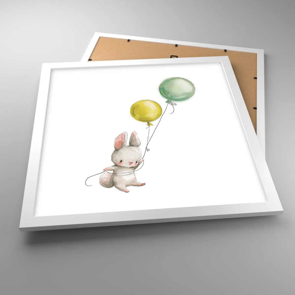 Affiche dans un cadre blanc - Poster - Moi aussi je vole! - 40x40 cm