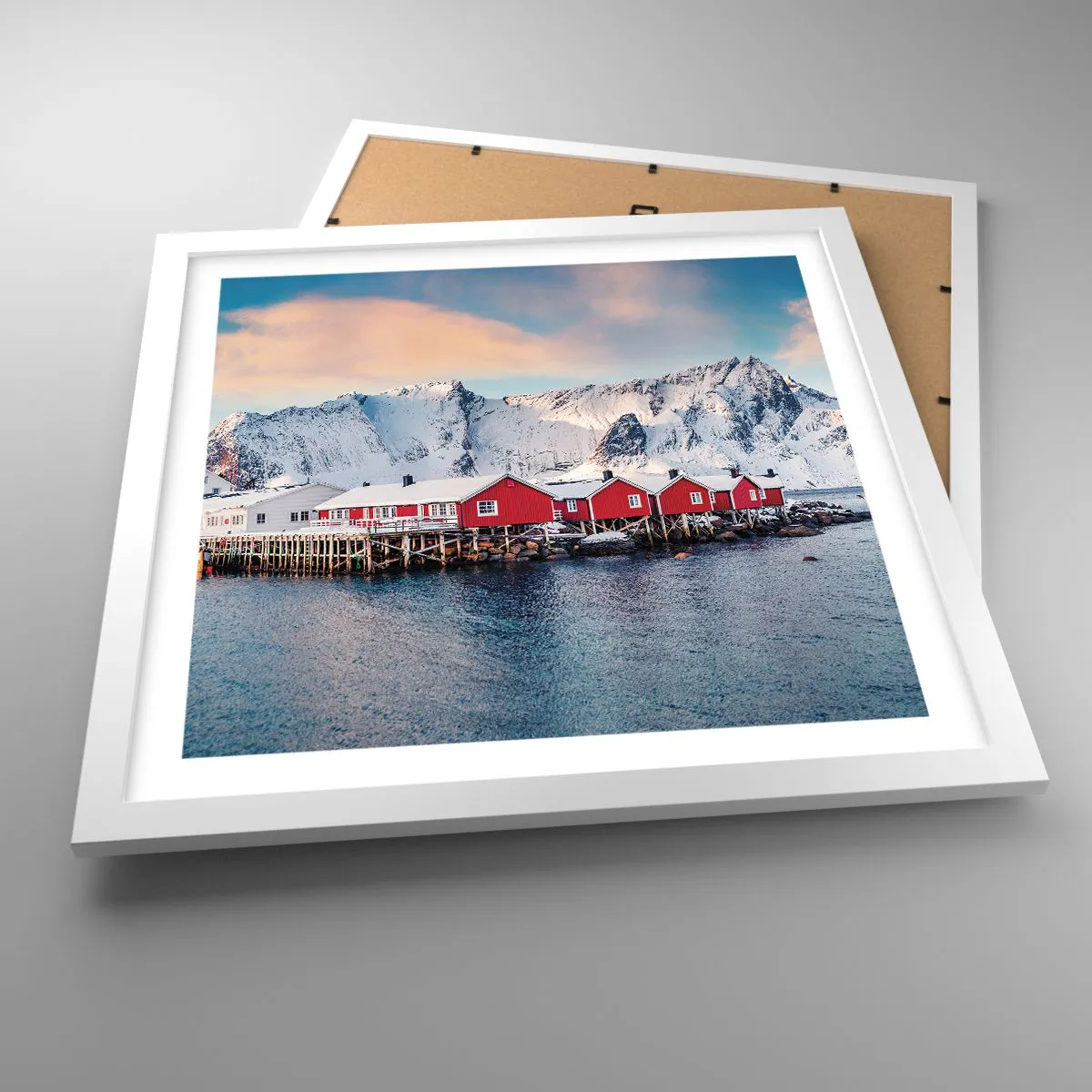 Affiche dans un cadre blanc - Poster - Retraite dans le nord - 40x40 cm