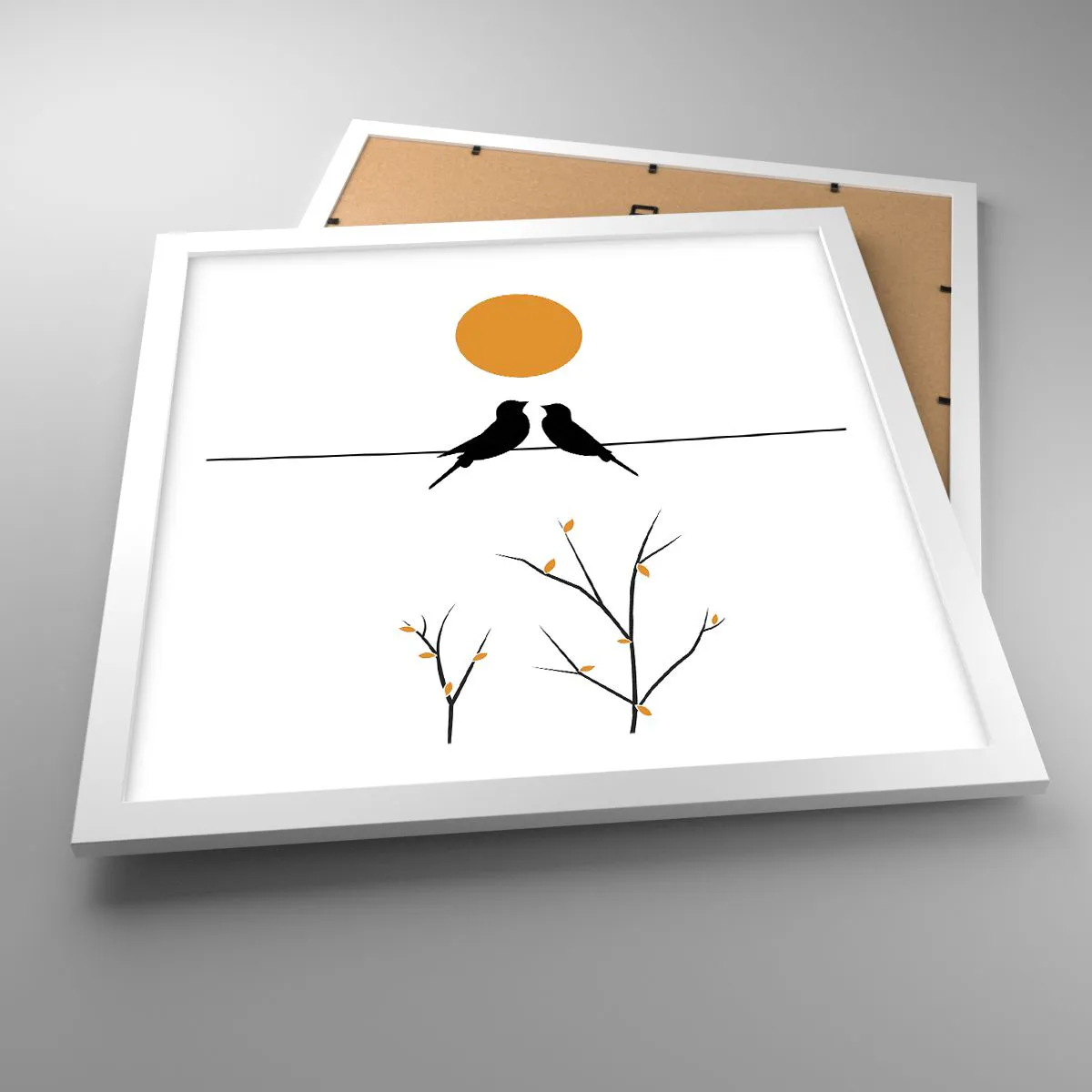 Affiche dans un cadre blanc - Poster - Soirée pour rossignols - 40x40 cm