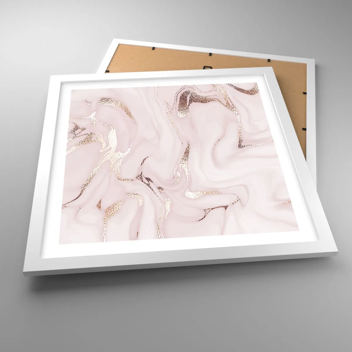 Póster en marco blanco - En rosa - 40x40 cm