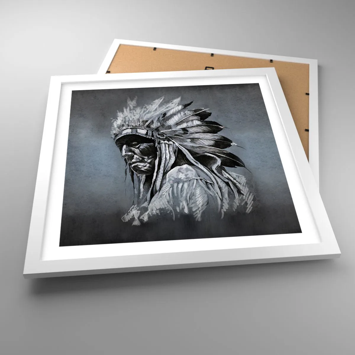 Affiche dans un cadre blanc - Poster - Retour aux sources - 40x40 cm