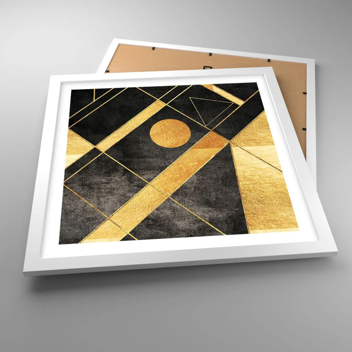 Affiche dans un cadre blanc - Poster - Soleil du désert - 40x40 cm