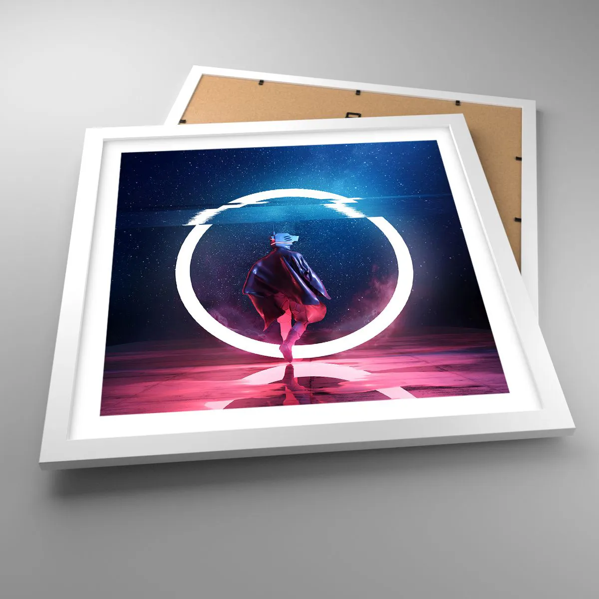 Affiche dans un cadre blanc - Poster - Entre deux mondes - 40x40 cm