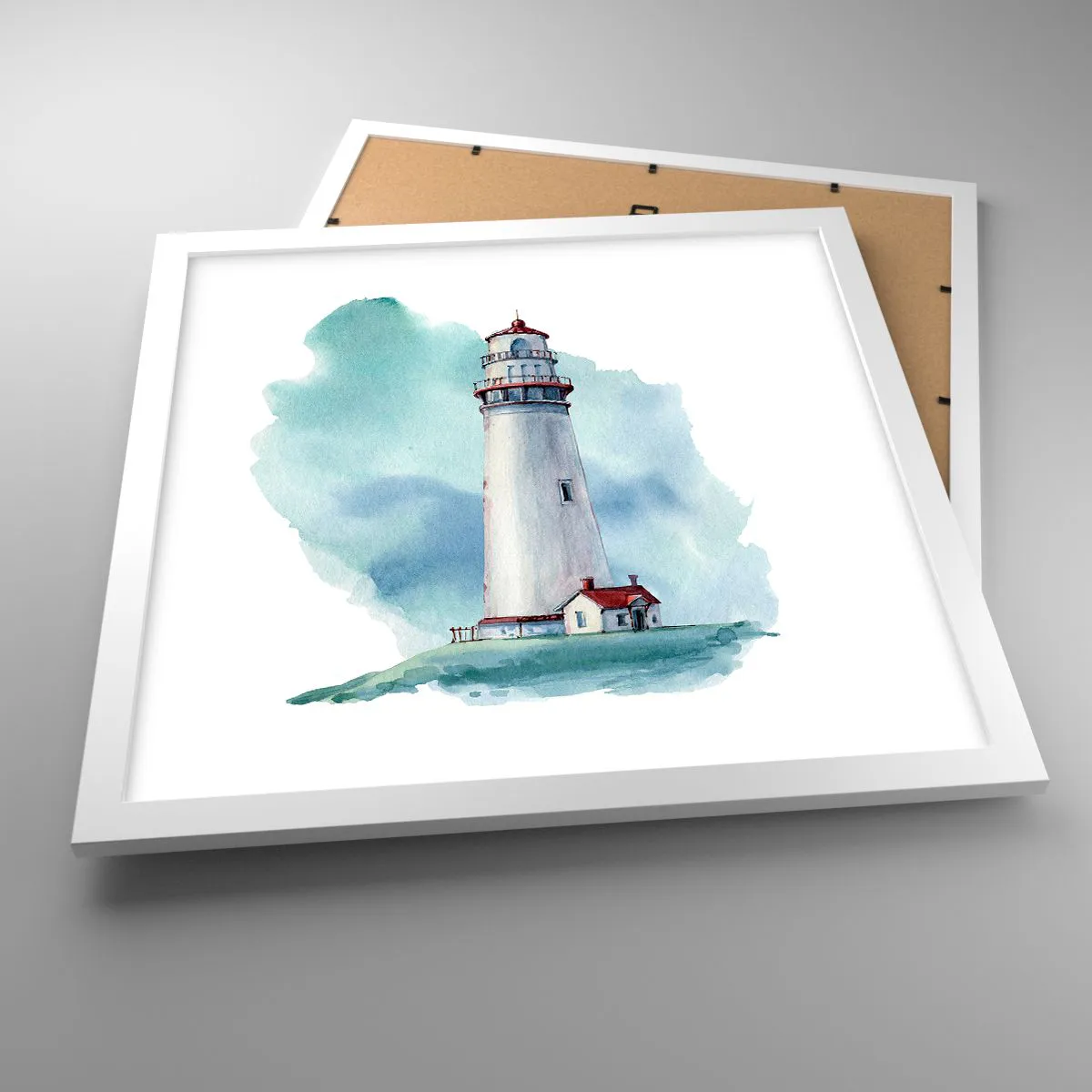 Affisch i vit ram - Milda syster av det blåa - 40x40 cm