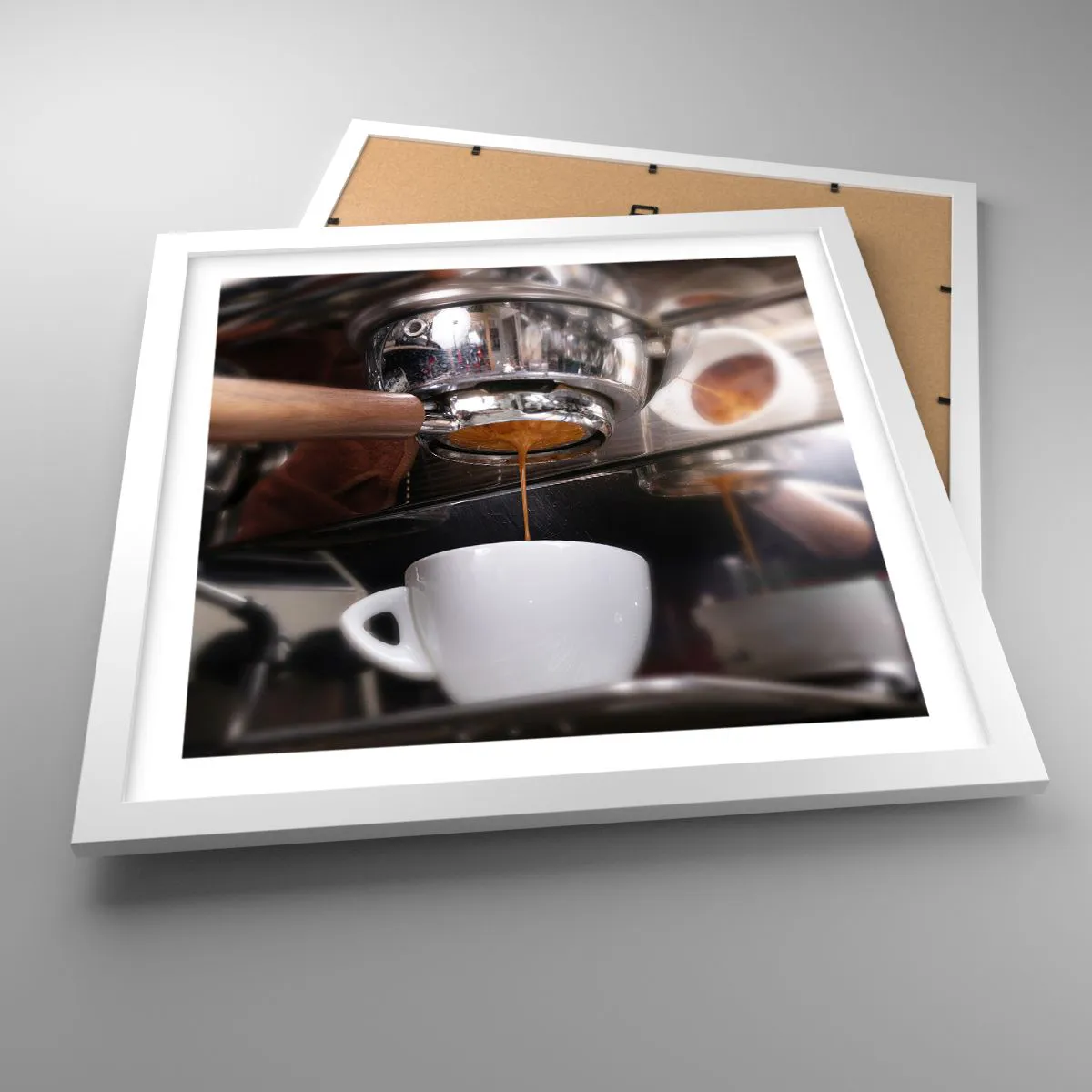 Affisch i vit ram - En bra stund på dagen - 40x40 cm