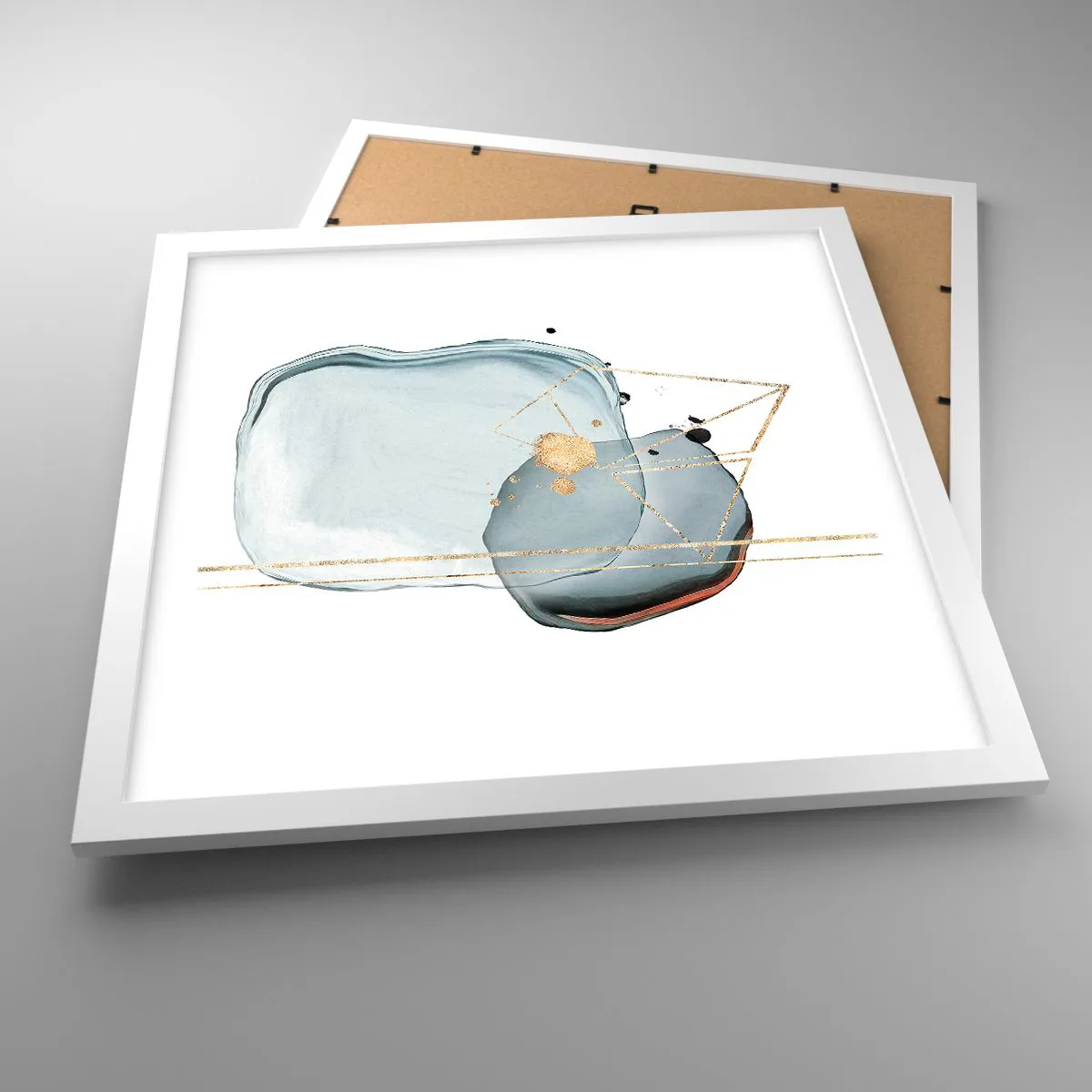 Plakat i hvid ramme - En undersøgelse af dråber - 40x40 cm