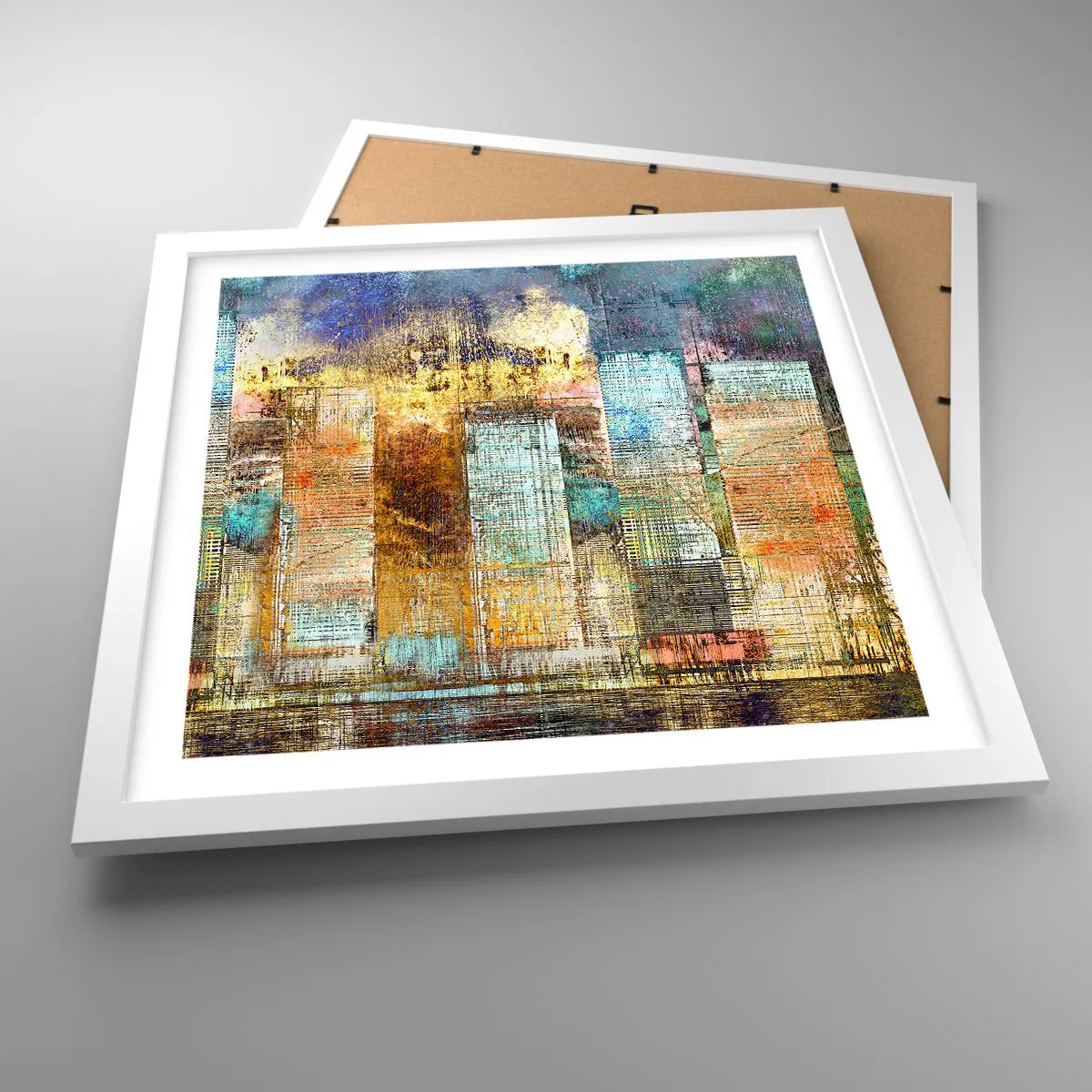 Plagát v bielom ráme - Slnečná metropola - 40x40 cm