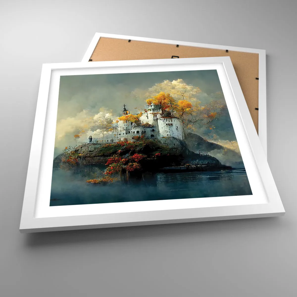 Poster in einem weißen Rahmen - Beginn einer romantischen Geschichte - 40x40 cm