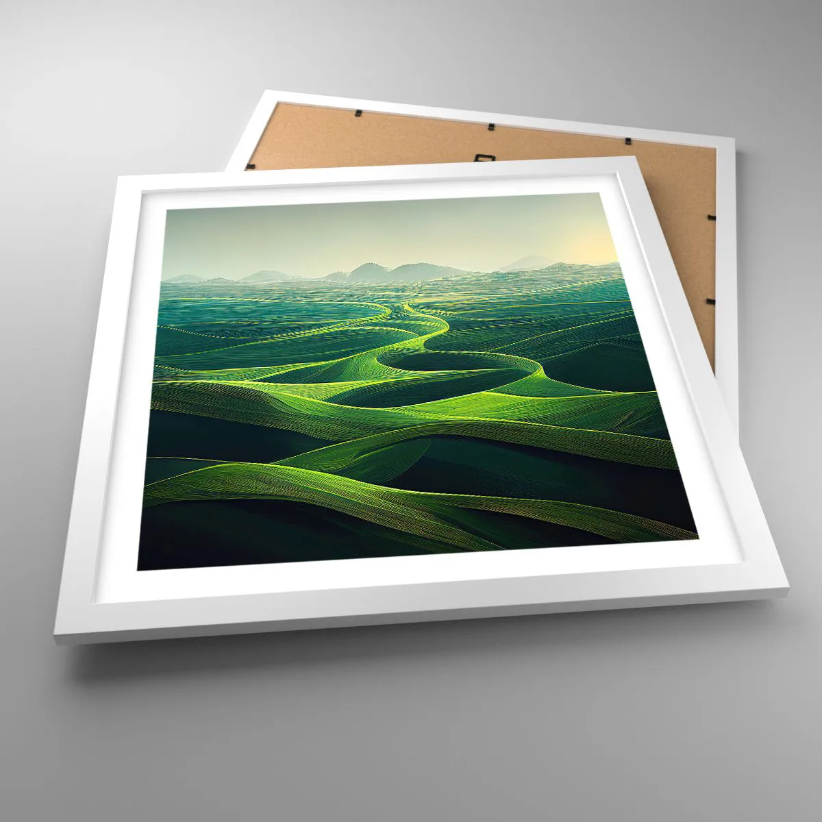Poster in een witte lijst - In de groene dalen - 40x40 cm