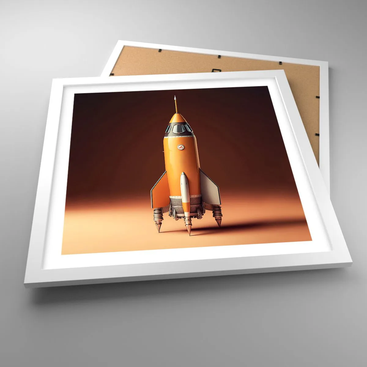 Affiche dans un cadre blanc - Poster - Ça commence par un rêve - 40x40 cm