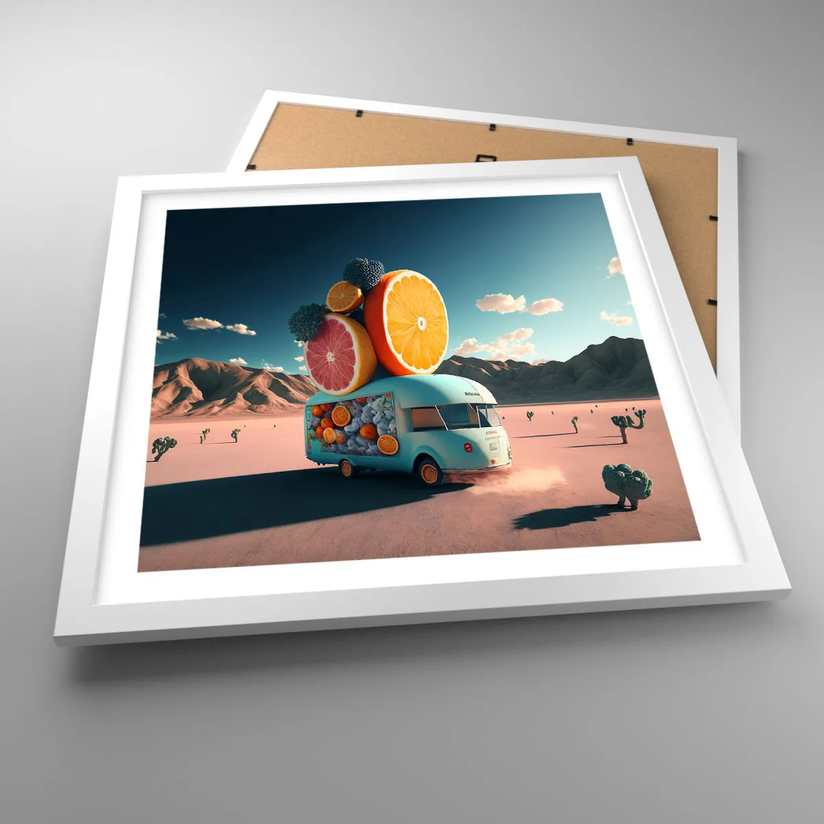 Affisch i vit ram - En smak av semester - 40x40 cm