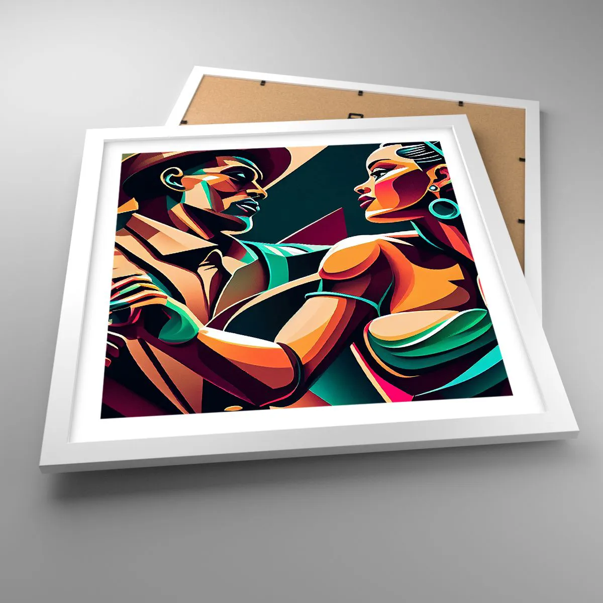 Poster in einem weißen Rahmen - Im Rhythmus des Herzens - 40x40 cm