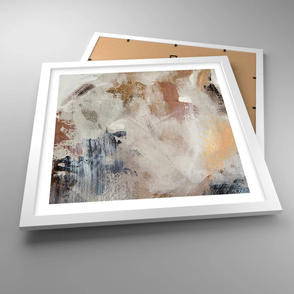 Poster in white frmae - Foggy Abstract - 40x40 cm